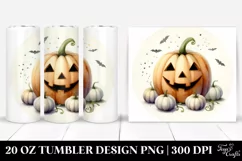 Simple Jack-O'-Lantern Watercolor Tumbler | 20 oz Tumbler Product Image 1