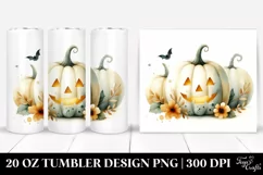 Simple Jack-O'-Lantern Watercolor Tumbler | 20 oz Tumbler Product Image 1