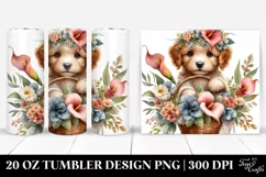 Detailed Boho Cute Baby Puppy with Calla Lily Bouquet | 20 Product Image 1