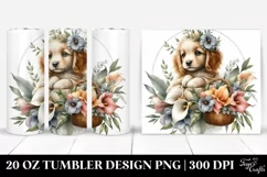 Detailed Boho Cute Baby Puppy with Calla Lily Bouquet | 20 Product Image 1