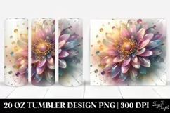 Abstract Shiny Sunflower Transparent | 20 oz Tumbler Product Image 1