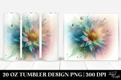 Abstract Shiny Sunflower Transparent | 20 oz Tumbler Product Image 1