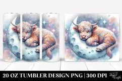 napping Baby Cow Moon. 20 Oz Tumbler Design Product Image 1
