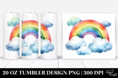Colorful Rainbow with Clouds | 20 oz Tumbler Product Image 1