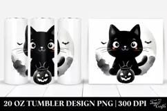 a Simple Funny Halloween Black Cat Clipart 20 Oz Tumbler Product Image 1
