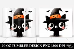a Simple Funny Halloween Black Cat Clipart 20 Oz Tumbler Product Image 1