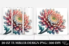 Detailed Stained Chrysanthemum | 20 oz Tumbler Product Image 1