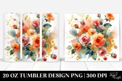 Vibrant Abstract Orange Roses | 20 oz Tumbler Product Image 1
