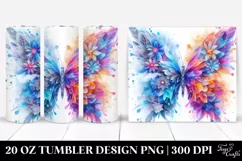 Abstract Vibrant Watercolor Butterfly | 20 oz Tumbler Product Image 1