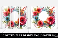 Vibrant Floral Frame Gerbera | 20 oz Tumbler Product Image 1