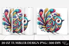 Colorful Whimsical Bird | 20 oz Tumbler Product Image 1