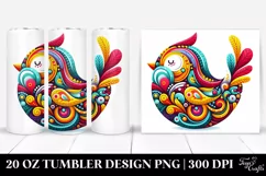 Colorful Whimsical Bird | 20 oz Tumbler Product Image 1
