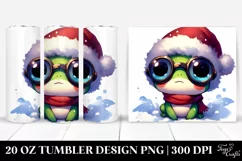 Watercolor Frog with Santa Hat, High-Res 20 Oz Tumbler Product Image 1