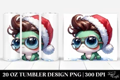 Watercolor Frog with Santa Hat, High-Res 20 Oz Tumbler Product Image 1