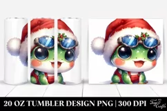 Watercolor Frog with Santa Hat, High-Res 20 Oz Tumbler Product Image 1