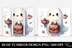 Washed Cartoon Halloween Ghost Tea | 20 oz Tumbler Product Image 1