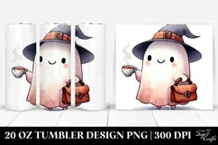 Washed Cartoon Halloween Ghost Tea | 20 oz Tumbler Product Image 1