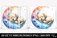 Colorful Moon Sleeping Puppy Tumbler Product Image 1