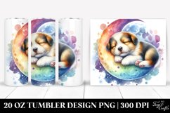 Colorful Moon Sleeping Puppy Tumbler Product Image 1