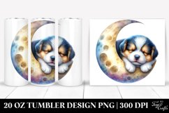 Colorful Moon Sleeping Puppy Tumbler Product Image 1