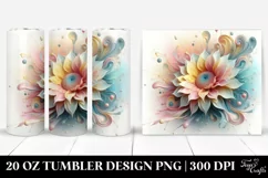 Abstract Pastel Sunflower | 20 oz Tumbler Product Image 1