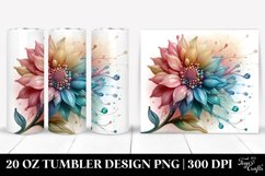 sunflower,glass,watercolor,clipart,20 oz Tumbler Product Image 1