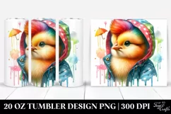 Vibrant Bird with Paint-Like Colors, Transparent 20 Oz Product Image 1