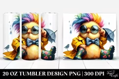 Vibrant Bird with Paint-Like Colors, Transparent 20 Oz Product Image 1