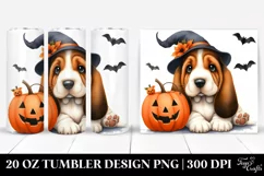 Halloween Basset Hound with Jack-O-Lantern, High Quality 20 Product Image 1