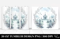Watercolor Graveyard Scene | 20 oz Tumbler Product Image 1