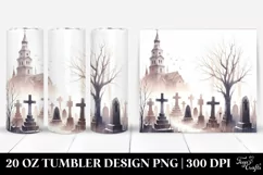 Watercolor Graveyard Scene | 20 oz Tumbler Product Image 1
