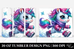 Watercolor Unicorn Running, Transparent 20 Oz Tumbler Product Image 1