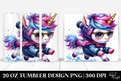 Watercolor Unicorn Running, Transparent 20 Oz Tumbler Product Image 1