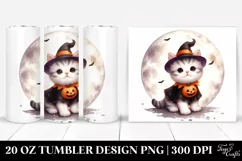 Cute Baby Kitten on Moon 20 Oz Tumbler Product Image 1