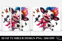 Watercolor Cow Dancing, Transparent 20 Oz Tumbler Product Image 1