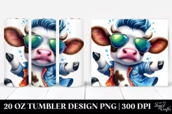 Watercolor Cow Dancing, Transparent 20 Oz Tumbler Product Image 1