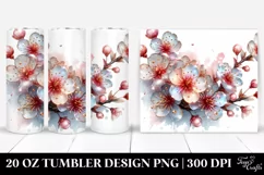 Shiny Cherry Blossom Clipart, High-Res 20 Oz Tumbler Product Image 1