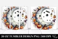 Funny Whimsical Halloween Moon Clipart 20 Oz Tumbler Product Image 1