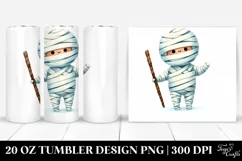 Funny Mummy Halloween Clipart, Transparent 20 Oz Tumbler Product Image 1