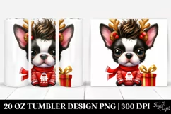 Adorable Boston Terrier with Reindeer Horns, High Quality 20 Product Image 1