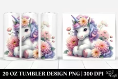Pastel Unicorn Chrysanthemum | 20 Oz Tumbler Product Image 1