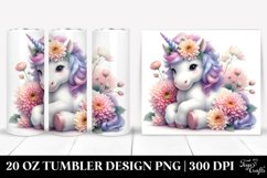 Pastel Unicorn Chrysanthemum | 20 Oz Tumbler Product Image 1