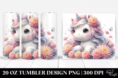 Pastel Unicorn Chrysanthemum | 20 Oz Tumbler Product Image 1
