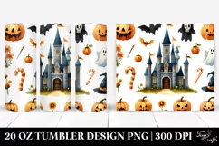 Funny Castle Halloween Clipart, Transparent 20 Oz Tumbler Product Image 1