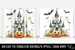 Funny Castle Halloween Clipart, Transparent 20 Oz Tumbler Product Image 1