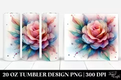 Rose Watercolor Splash | 20 oz Tumbler Product Image 1