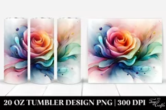Pastel Rose Watercolor Splash | 20 oz Tumbler Product Image 1