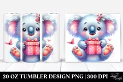 Cute Vibrant Digital Painting Baby Koala Gift Box | 20 oz Product Image 1