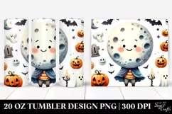 Funny Halloween Moon Clipart | 20 oz Tumbler Product Image 1