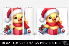 Winter Duck with Santa Hat, High Quality 20 Oz Tumbler Product Image 1